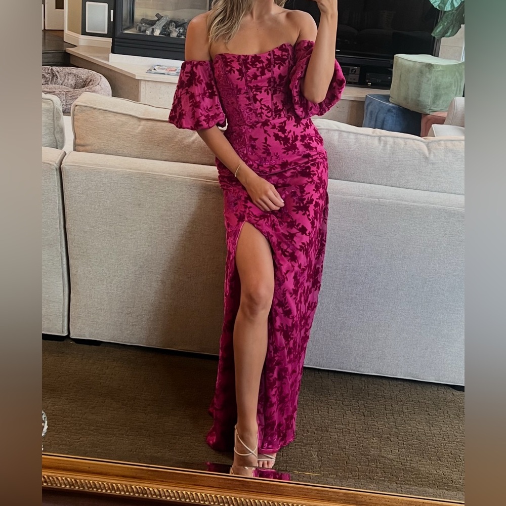 Mona Floral Burnout Velvet Dress